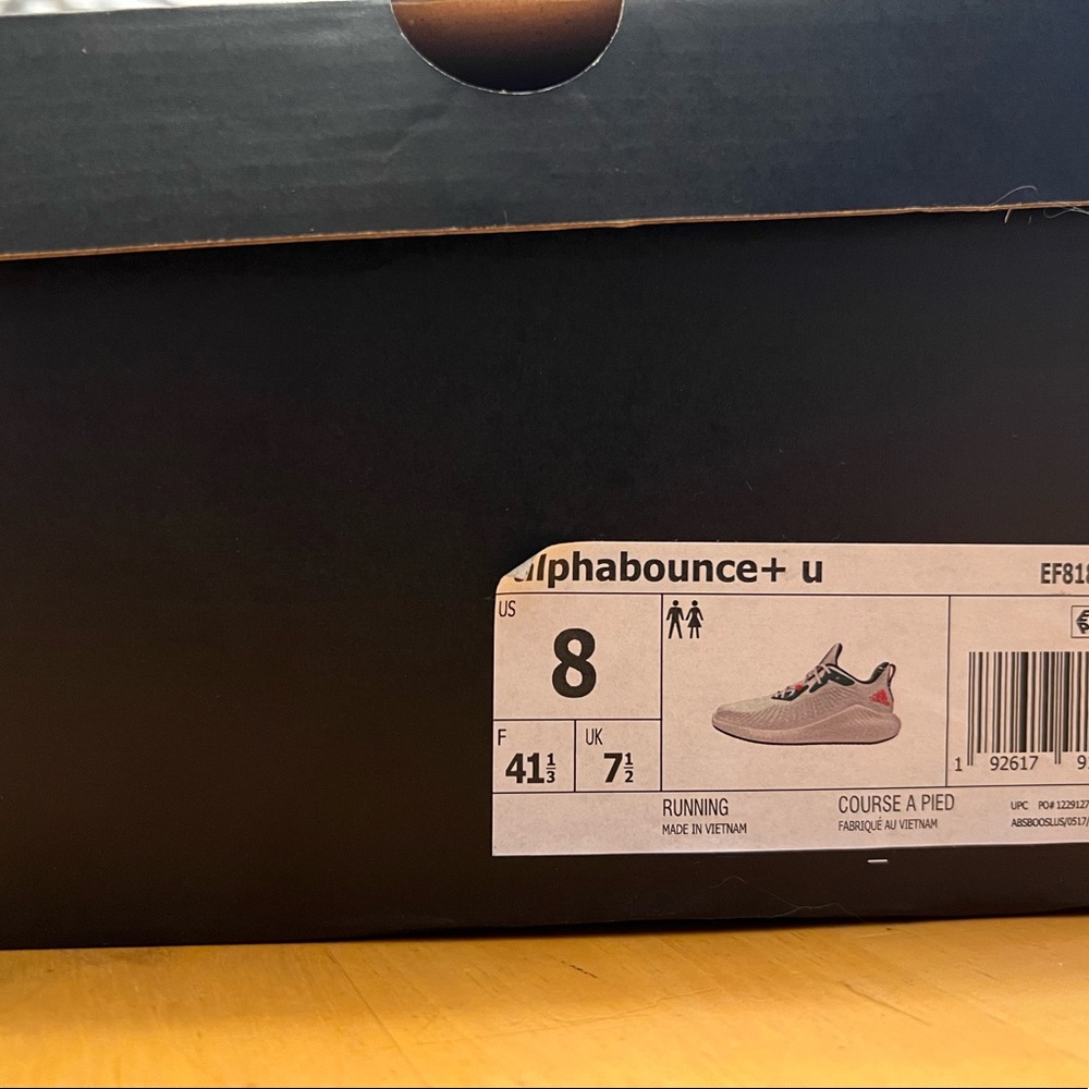 Alphabounce adidas U Miami Hurricanes running shoes size US Womens 8 Mens 6.5 - Picture 4 of 6